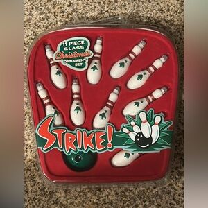 Bowling Pin Christmas Ornament Set